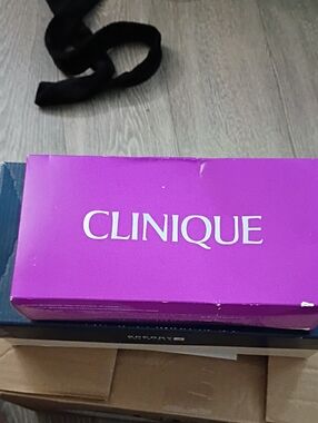 Clinique Purple Cosmetic Box with White Logo Entire Makeup Set